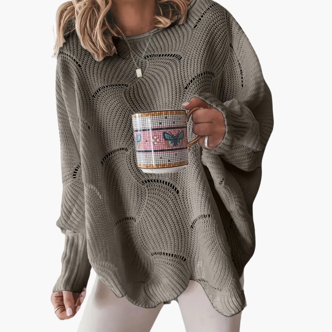 Dames Trui met Ronde Hals en Rechte Pasvorm