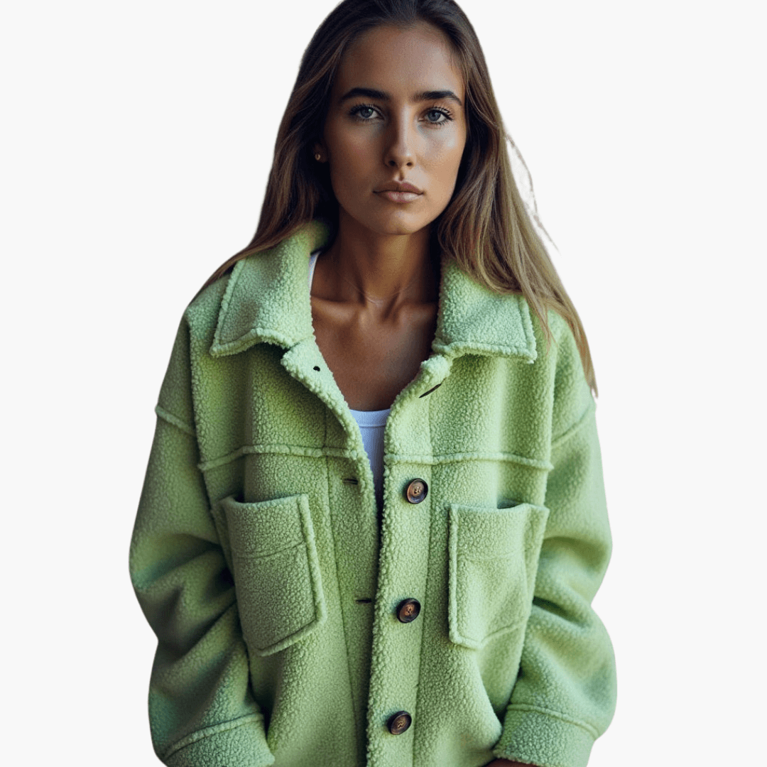 Dames Fleece Jack met Knopen – Knus & Warm