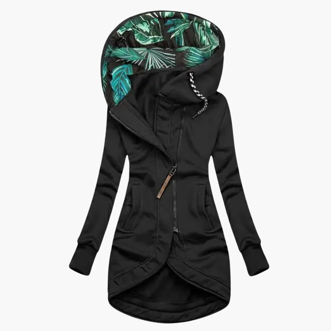 Dames Hoodie-jack met asymmetrische rits en zijzakken