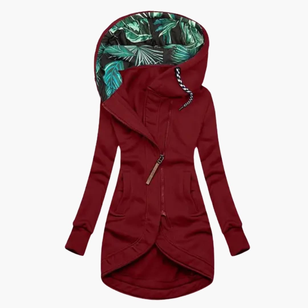 Dames Hoodie-jack met asymmetrische rits en zijzakken