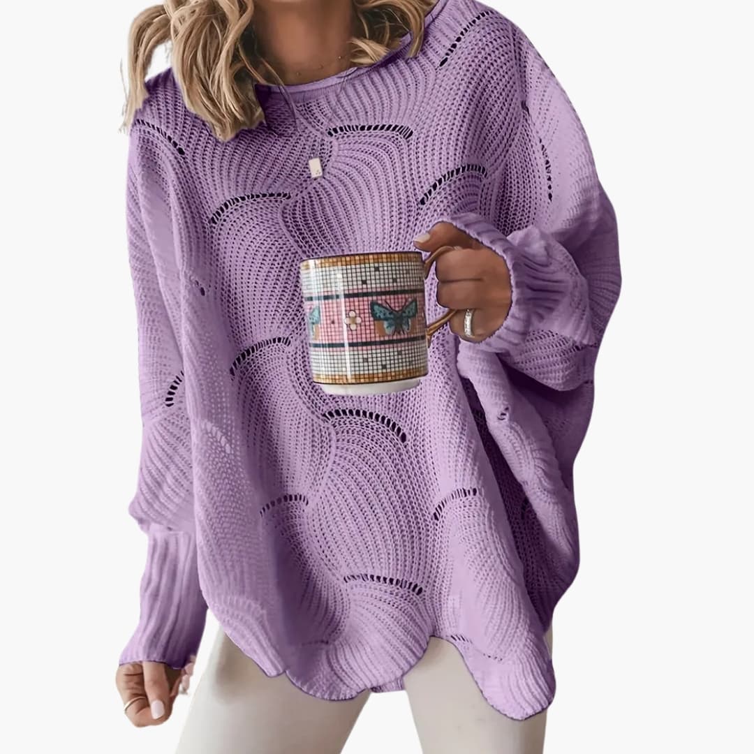 Dames Trui met Ronde Hals en Rechte Pasvorm