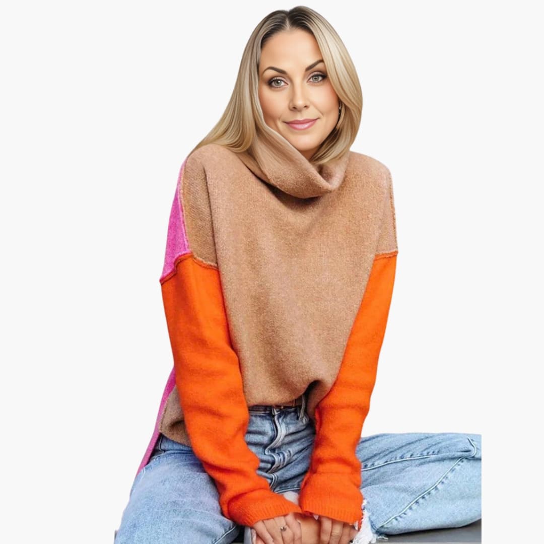 Dames Rollkragenpullover met losse snit