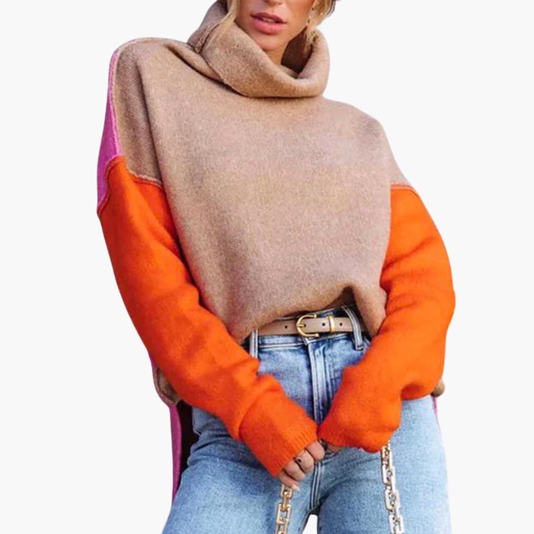 Dames Rollkragenpullover met losse snit