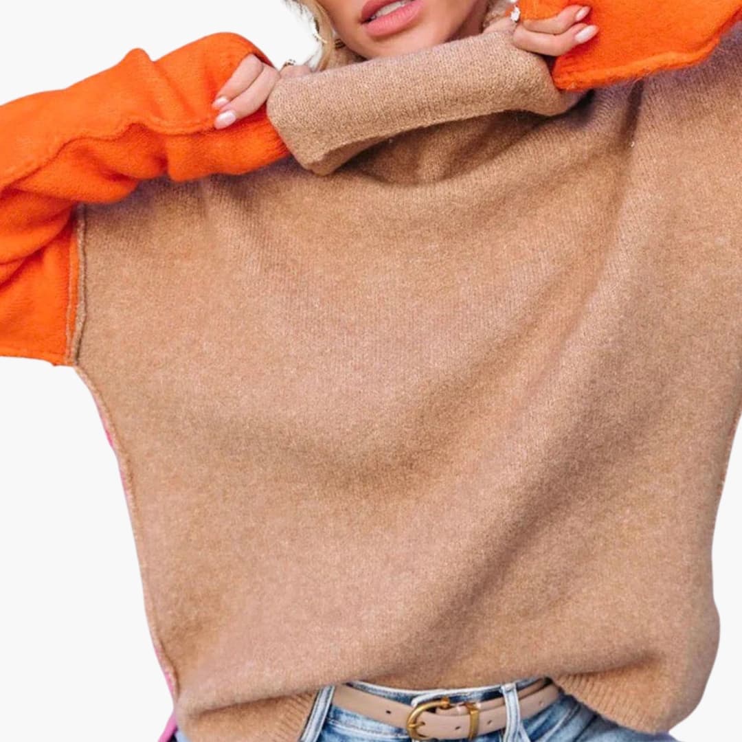 Dames Rollkragenpullover met losse snit