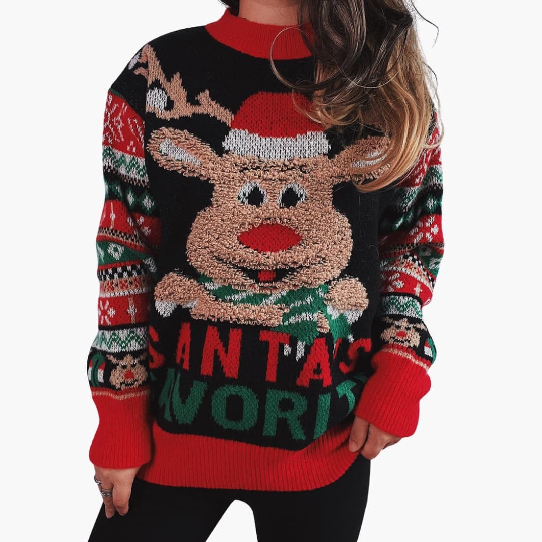 Dames Trui Kerst met Rendier en Feestelijk Ontwerp