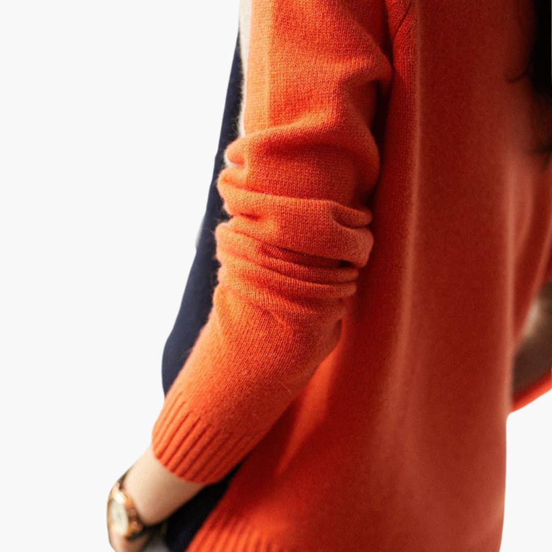 Damespullover met ronde hals en lange mouwen