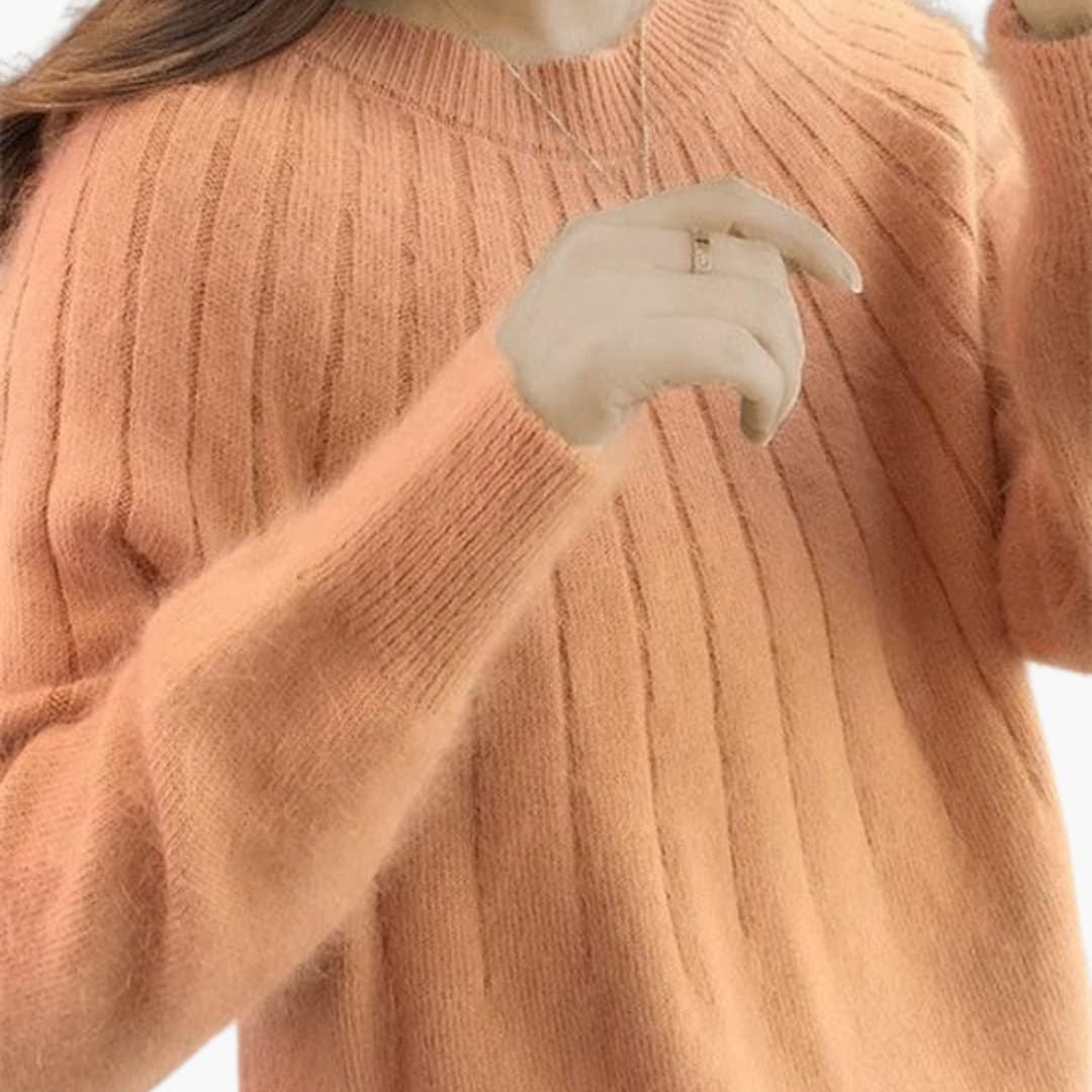 Damestrui met geribbelde structuur en lange mouwen